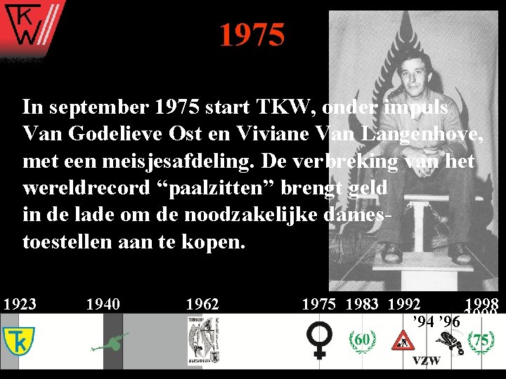 1975 In september 1975 start TKW, onder impuls Van Godelieve Ost en Viviane Van