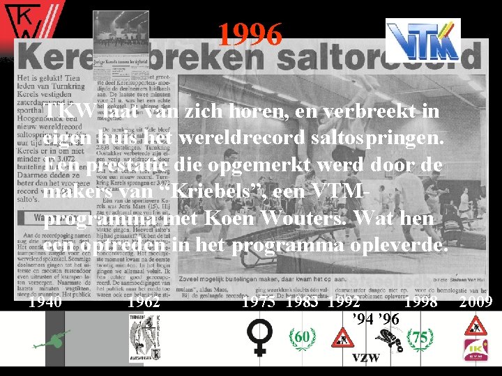 1996 TKW laat van zich horen, en verbreekt in eigen huis het wereldrecord saltospringen.