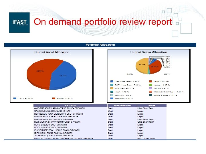On demand portfolio review report 