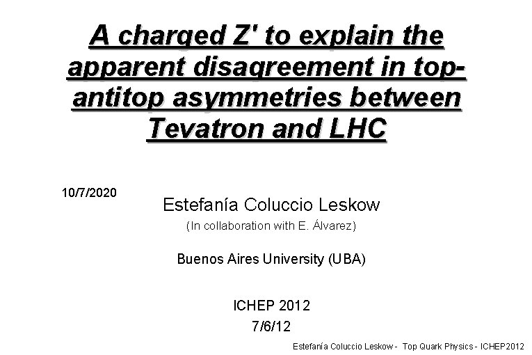 A charged Z' to explain the apparent disagreement in topantitop asymmetries between Tevatron and