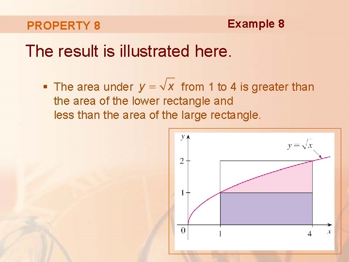 PROPERTY 8 Example 8 The result is illustrated here. § The area under from