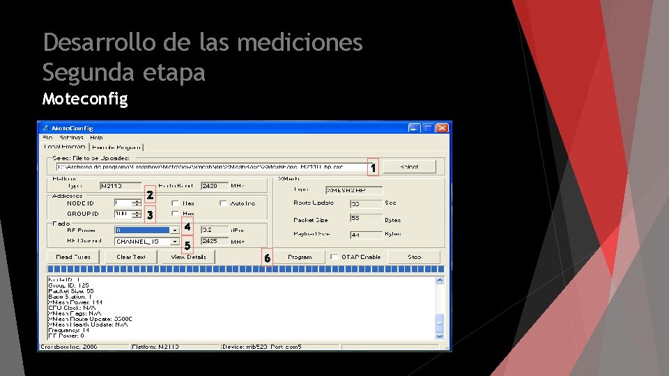 Desarrollo de las mediciones Segunda etapa Moteconfig 