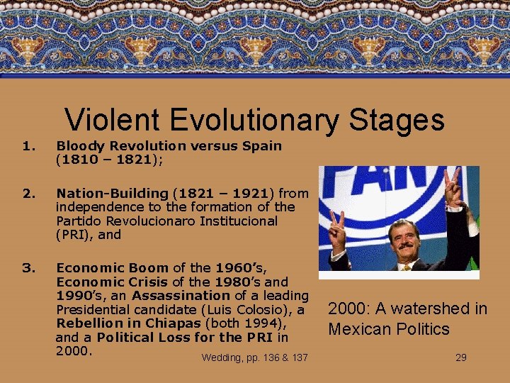 Violent Evolutionary Stages 1. Bloody Revolution versus Spain (1810 – 1821); 2. Nation-Building (1821