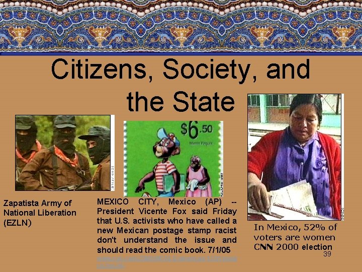 Citizens, Society, and the State Zapatista Army of National Liberation (EZLN) MEXICO CITY, Mexico