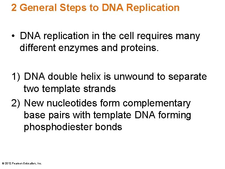 2 General Steps to DNA Replication • DNA replication in the cell requires many