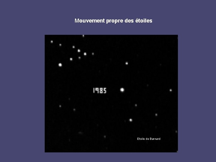  Mouvement propre des étoiles Etoile de Barnard 