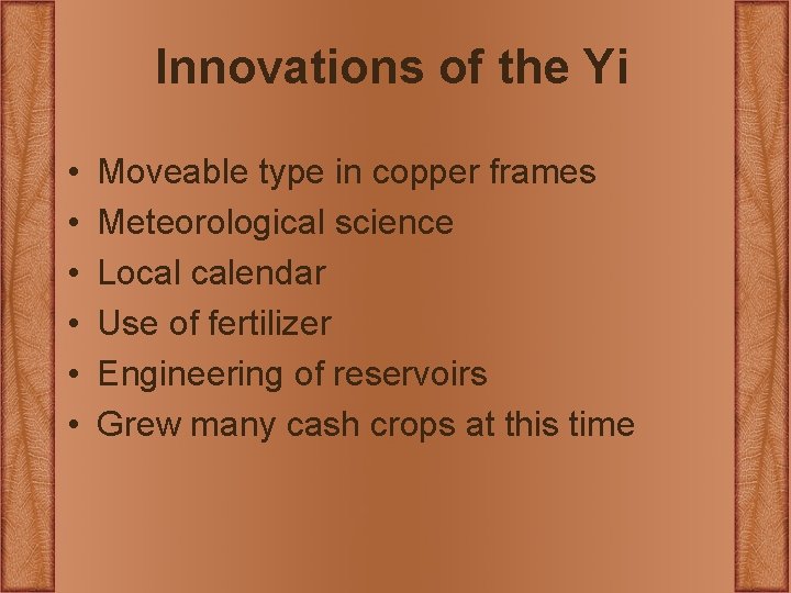 Innovations of the Yi • • • Moveable type in copper frames Meteorological science Innovations of the Yi • • • Moveable type in copper frames Meteorological science