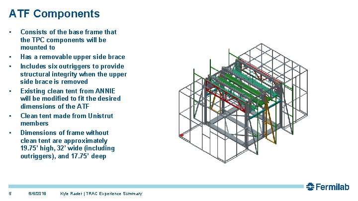 ATF Components • • • 5 Consists of the base frame that the TPC ATF Components • • • 5 Consists of the base frame that the TPC