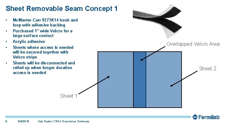Sheet Removable Seam Concept 1 • • • Mc. Master-Carr 9273 K 14 hook Sheet Removable Seam Concept 1 • • • Mc. Master-Carr 9273 K 14 hook