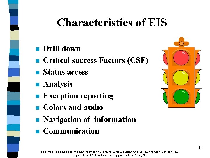 Characteristics of EIS n n n n Drill down Critical success Factors (CSF) Status
