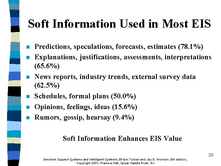 Soft Information Used in Most EIS n n n Predictions, speculations, forecasts, estimates (78.