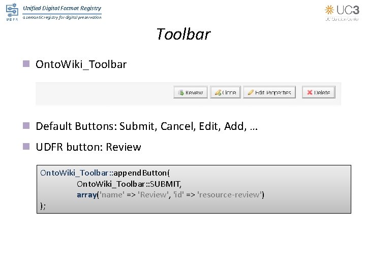 Unified Digital Format Registry a semantic registry for digital preservation Toolbar n Onto. Wiki_Toolbar