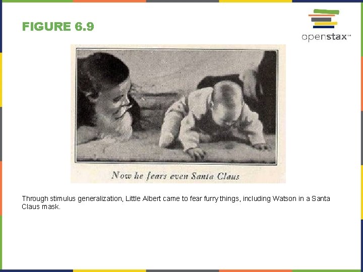 FIGURE 6. 9 Through stimulus generalization, Little Albert came to fear furry things, including FIGURE 6. 9 Through stimulus generalization, Little Albert came to fear furry things, including
