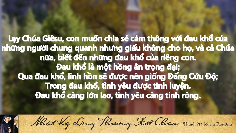 Lạy Chúa Giêsu, con muốn chia sẻ cảm thông với đau khổ của những Lạy Chúa Giêsu, con muốn chia sẻ cảm thông với đau khổ của những
