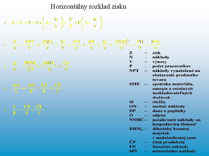 Horizontálny rozklad zisku 