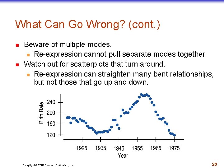 What Can Go Wrong? (cont. ) n n Beware of multiple modes. n Re-expression
