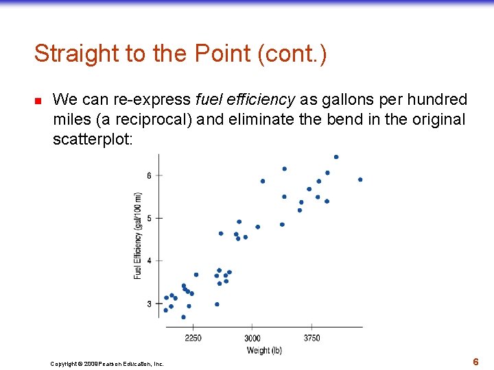 Straight to the Point (cont. ) n We can re-express fuel efficiency as gallons