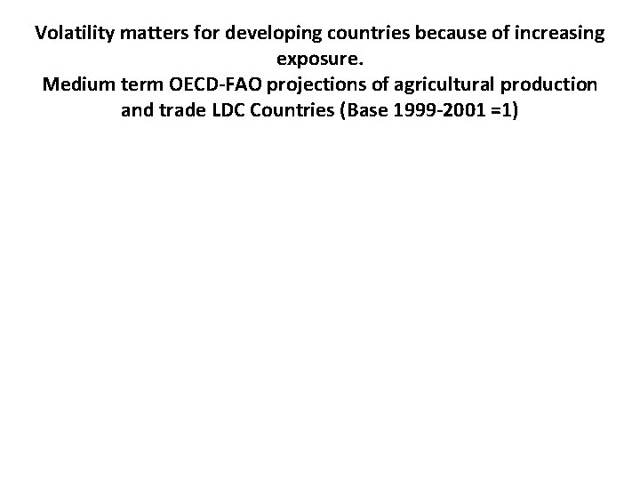 Volatility matters for developing countries because of increasing exposure. Medium term OECD-FAO projections of