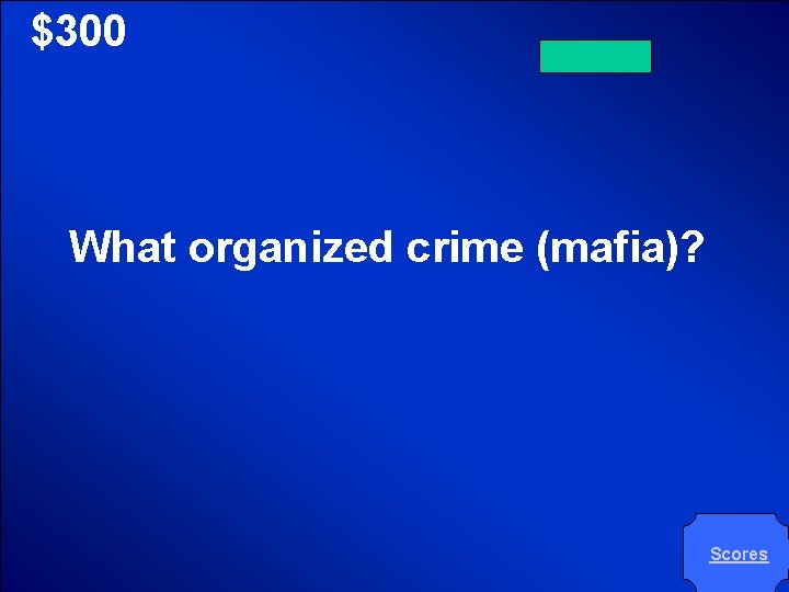 © Mark E. Damon - All Rights Reserved $300 What organized crime (mafia)? Scores