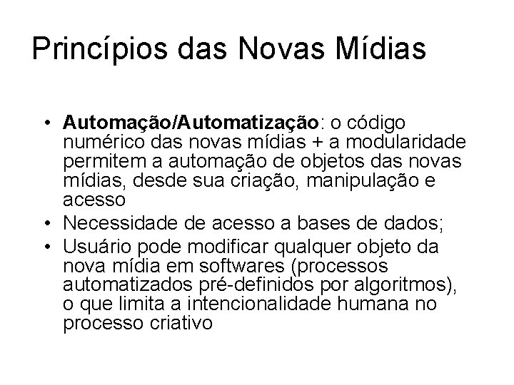 Princípios das Novas Mídias 