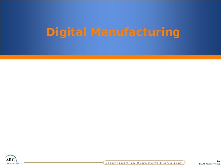 Digital Manufacturing 16 © ARC Advisory Group 