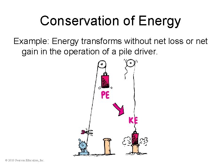 Conservation of Energy Example: Energy transforms without net loss or net gain in the