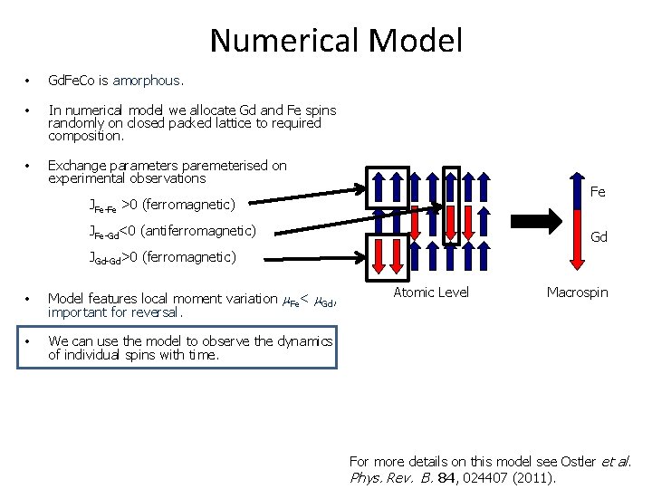 Numerical Model • Gd. Fe. Co is amorphous. • In numerical model we allocate