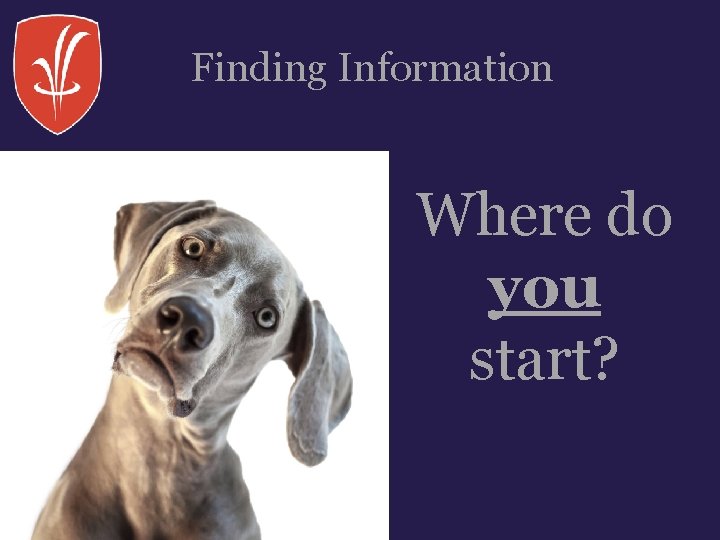 Finding Information Where do you start? 