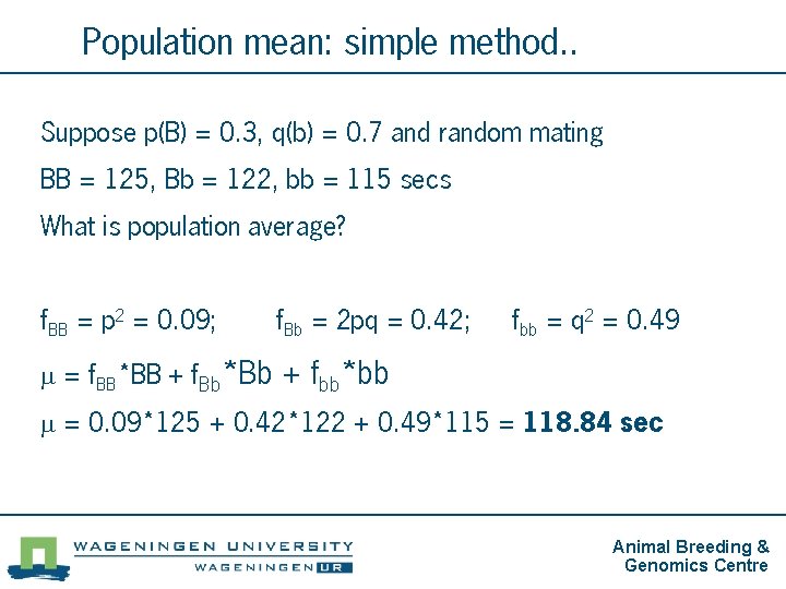 Chapter 4 Genetic Foundations Of Quantitative Traits Animal