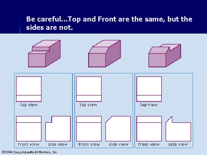 Be careful…Top and Front are the same, but the sides are not. 