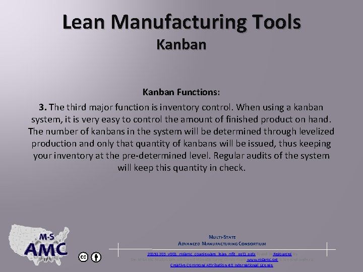 Lean Manufacturing Tools Kanban Functions: 3. The third major function is inventory control. When