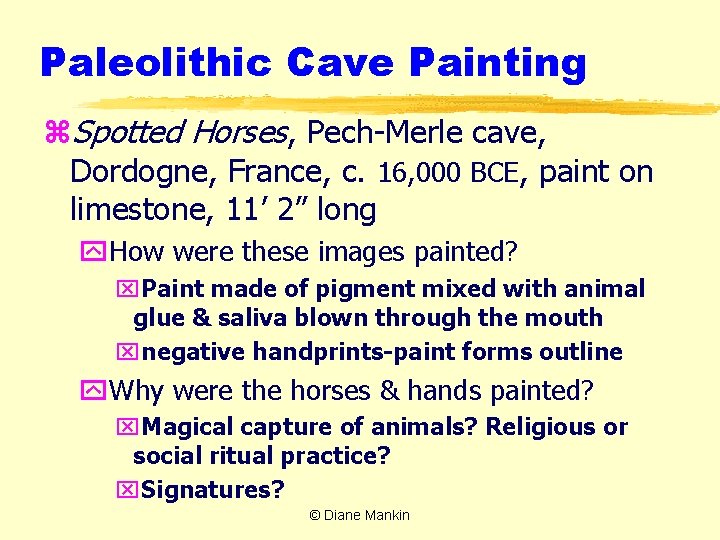 Paleolithic Cave Painting z. Spotted Horses, Pech-Merle cave, Dordogne, France, c. 16, 000 BCE,
