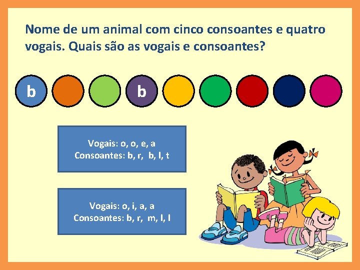 Nome de um animal com cinco consoantes e quatro vogais. Quais são as vogais