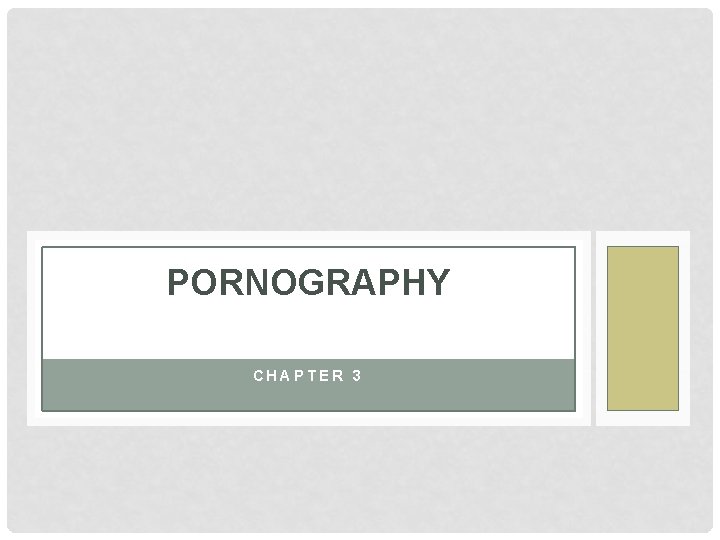 PORNOGRAPHY CHAPTER 3 
