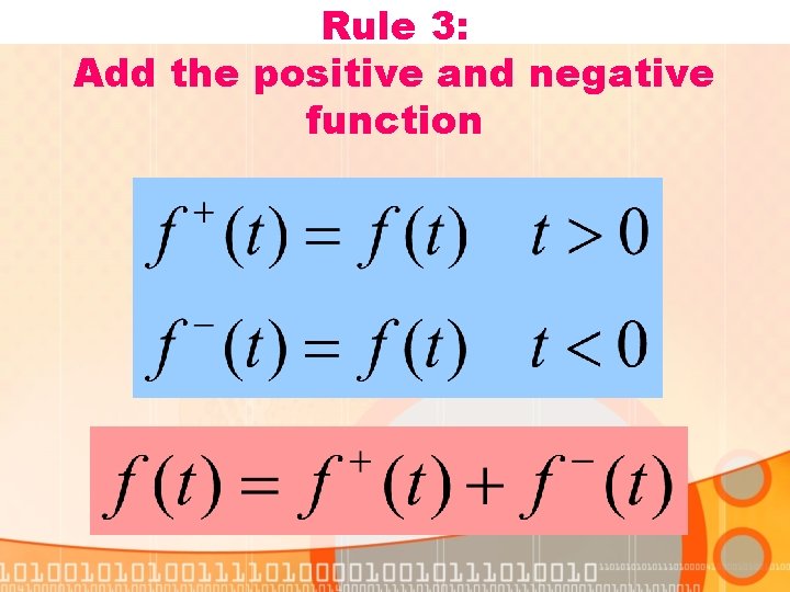 Rule 3: Add the positive and negative function 