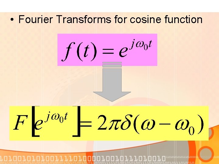  • Fourier Transforms for cosine function 