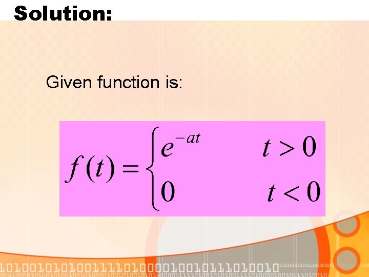Solution: Given function is: 