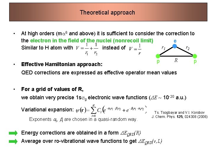 Theoretical approach • At high orders (ma 6 and above) it is sufficient to