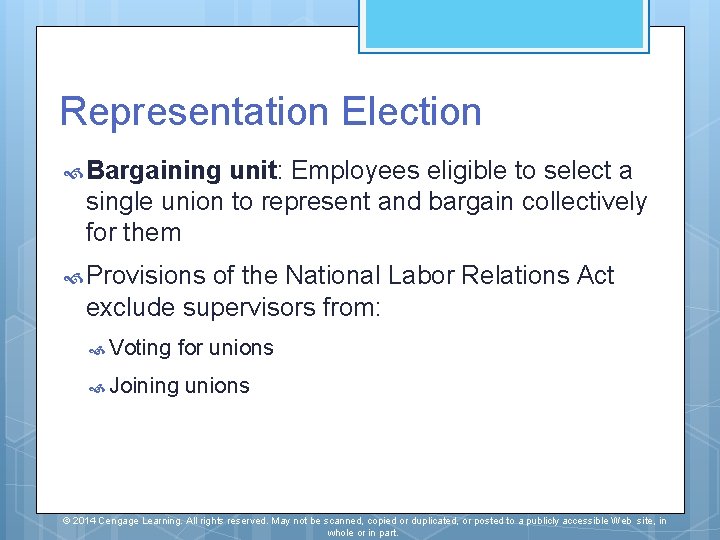 Representation Election Bargaining unit: Employees eligible to select a single union to represent and Representation Election Bargaining unit: Employees eligible to select a single union to represent and