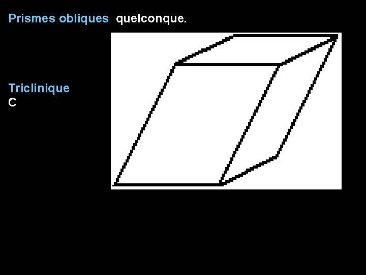 Prismes obliques quelconque. Triclinique C 