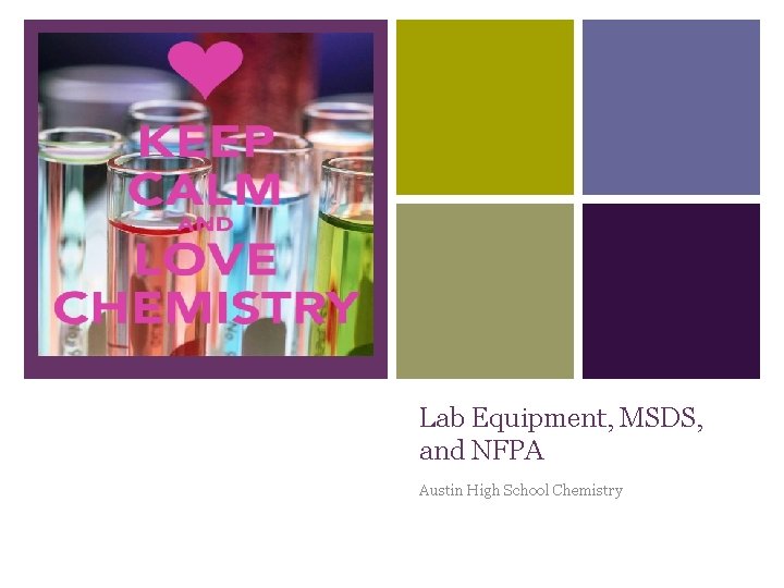 + Lab Equipment, MSDS, and NFPA Austin High School Chemistry 