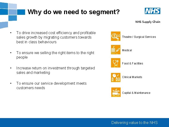 Why do we need to segment? • • To drive increased cost efficiency and