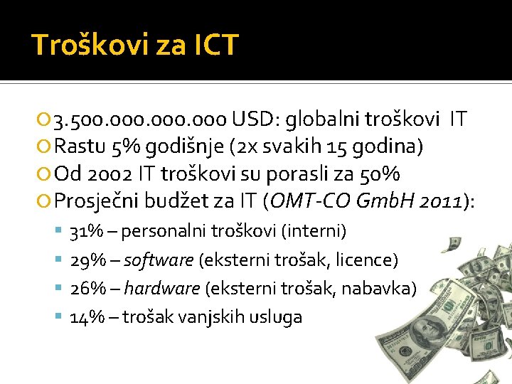 Troškovi za ICT 3. 500. 000 USD: globalni troškovi IT Rastu 5% godišnje (2