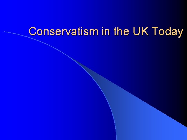 Conservatism in the UK Today 