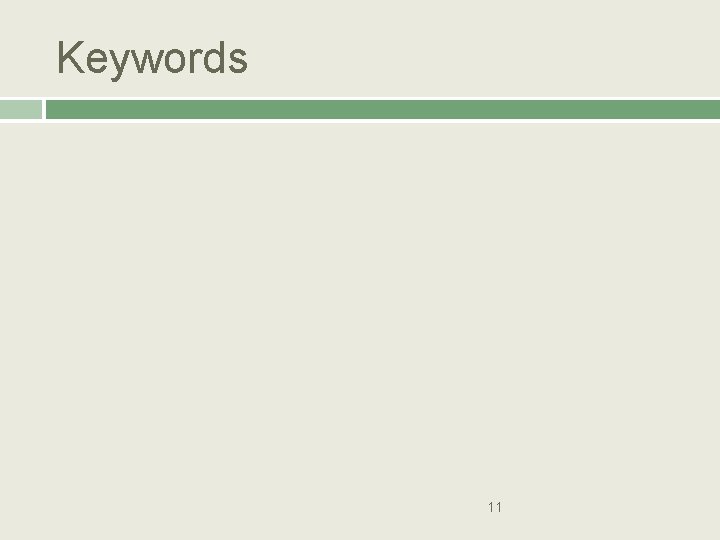 Keywords 11 