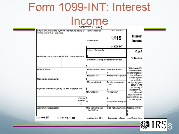 Form 1099 -INT: Interest Income 156 