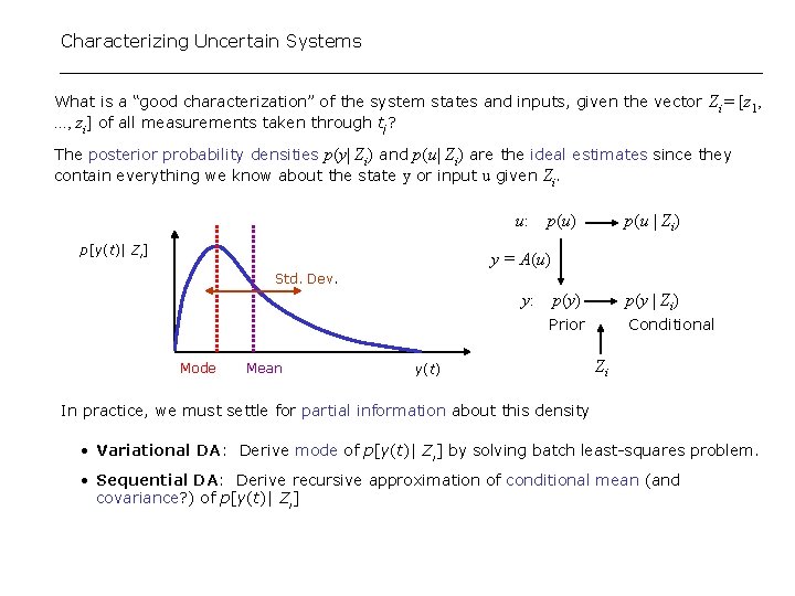 Characterizing Uncertain Systems What is a “good characterization” of the system states and inputs,