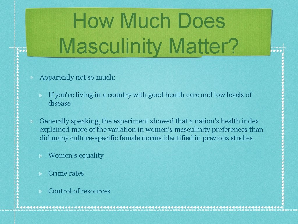 How Much Does Masculinity Matter? Apparently not so much: If you’re living in a