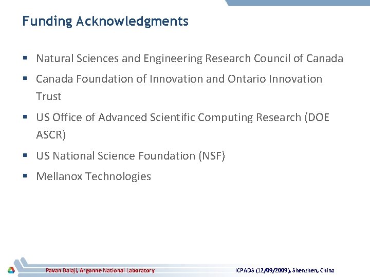 Funding Acknowledgments § Natural Sciences and Engineering Research Council of Canada § Canada Foundation
