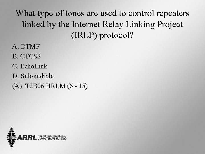 What type of tones are used to control repeaters linked by the Internet Relay
